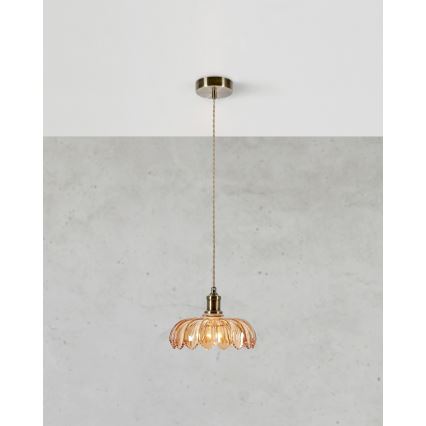 Markslöjd 108858 - Hängeleuchte KURAGE 1xE27/40W/230V Messing/rauchig beige