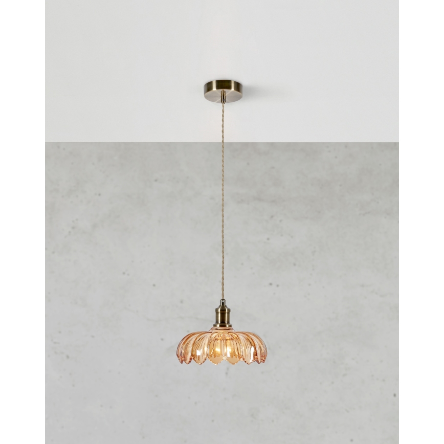 Markslöjd 108858 - Hängeleuchte KURAGE 1xE27/40W/230V Messing/rauchig beige