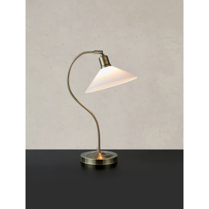 Markslöjd 108863 - Tischleuchte VELA 1xE27/40W/230V Messing/weiß