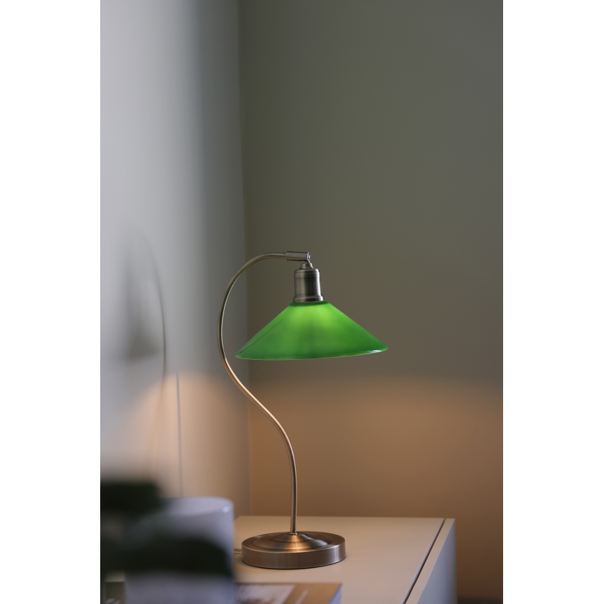 Markslöjd 108864 - Tischleuchte VELA 1xE27/40W/230V Messing/grün