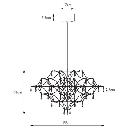 Markslöjd 108870 - Dimmbare LED-Kristall-Hängeleuchte EFESOS LED/25W/230V d 80 cm
