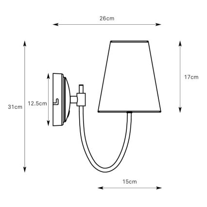 Markslöjd 108907 - Wandleuchte AMAR 1xE14/40W/230V beige/schwarz