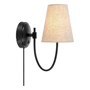 Markslöjd 108907 - Wandleuchte AMAR 1xE14/40W/230V Leinen/Schwarz