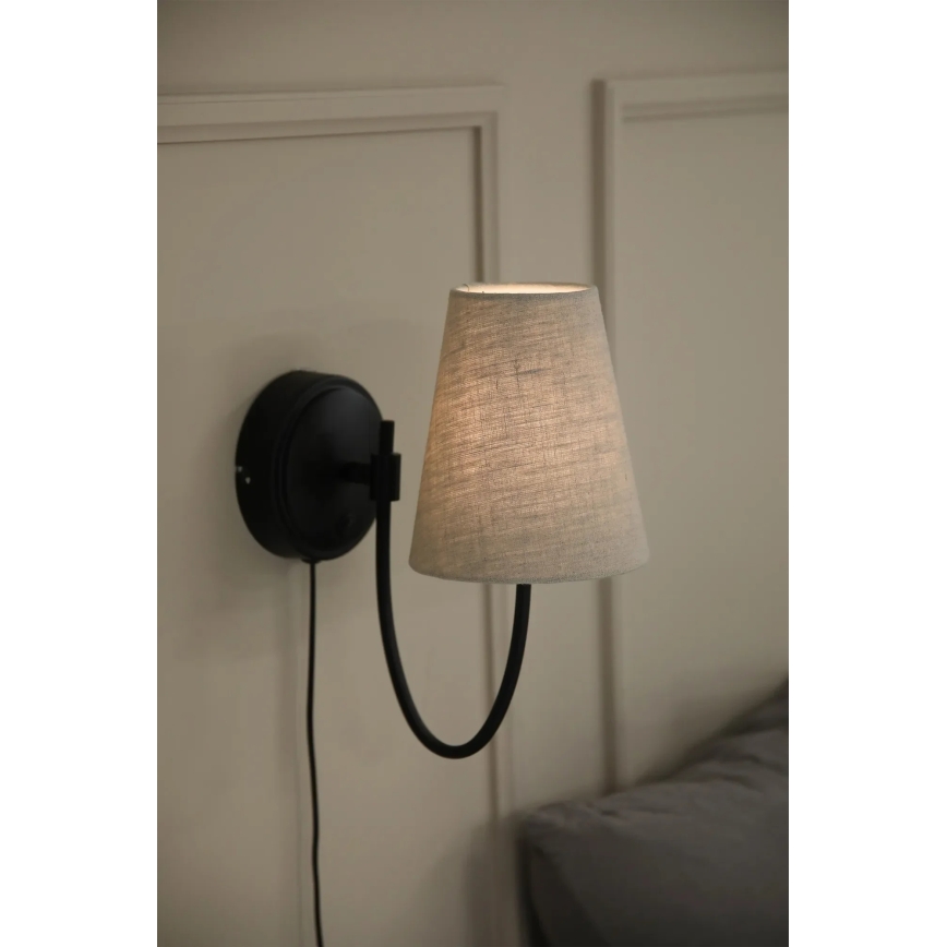 Markslöjd 108907 - Wandleuchte AMAR 1xE14/40W/230V Leinen/Schwarz