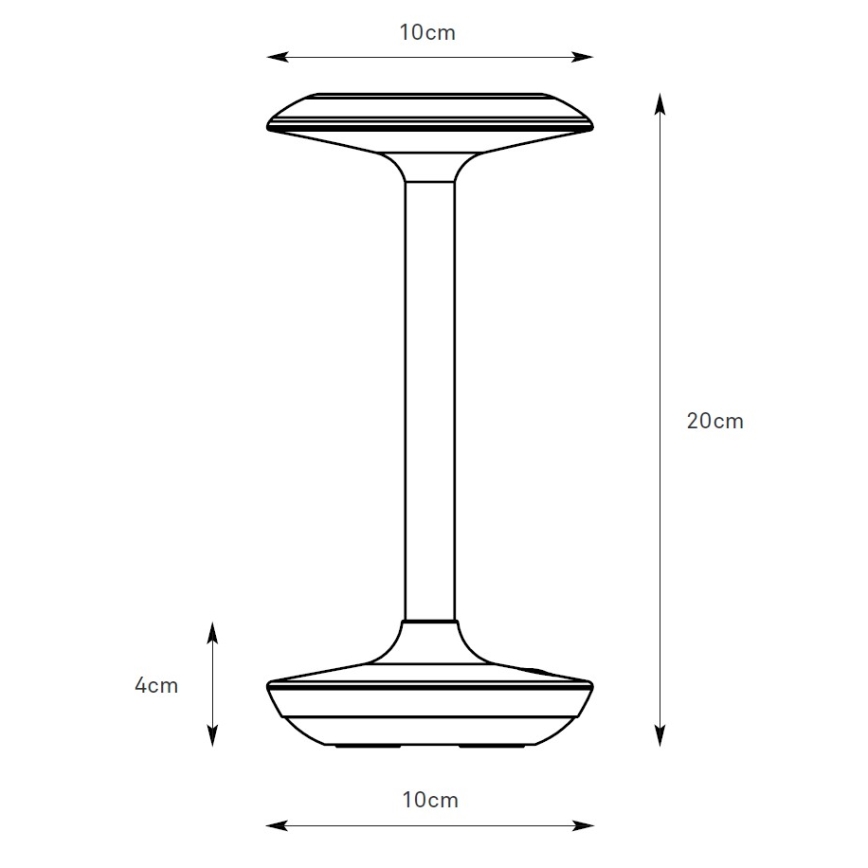Markslöjd 108918 - Dimmbare, aufladbare LED-Outdoor-Tischleuchte PETIT LED/2W/1800 mAh 2200/2700/3000K IP44 schwarz