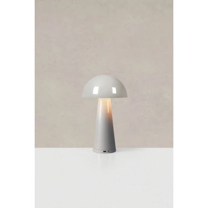 Markslöjd 108950 - LED dimmbare wiederaufladbare Tischleuchte FUNGI LED/1,5W/5V 2000 mAh IP44 grau