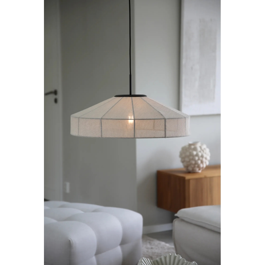 Markslöjd 108955 - Hängeleuchte an Drahtseil ALIA 1xE27/60W/230V Ø 57 cm creme/schwarz
