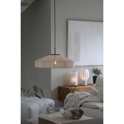 Markslöjd 108955 - Hängeleuchte an Drahtseil ALIA 1xE27/60W/230V Ø 57 cm creme/schwarz
