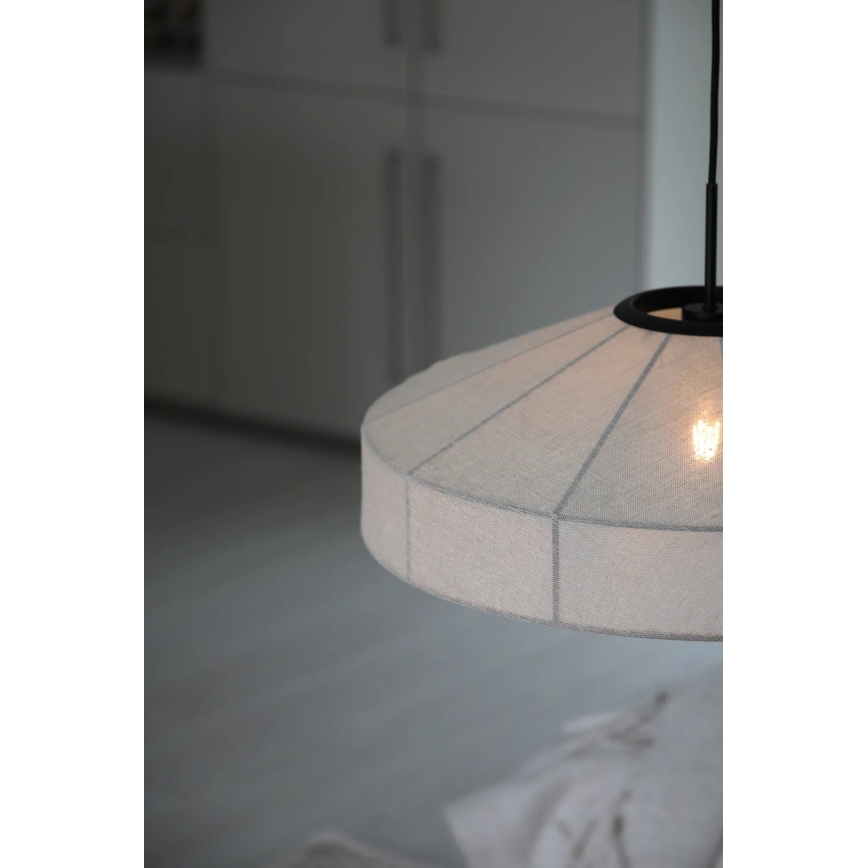 Markslöjd 108955 - Hängeleuchte an Drahtseil ALIA 1xE27/60W/230V Ø 57 cm creme/schwarz