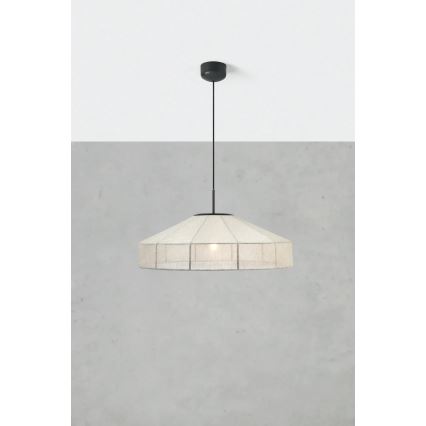 Markslöjd 108955 - Hängeleuchte an Drahtseil ALIA 1xE27/60W/230V Ø 57 cm creme/schwarz