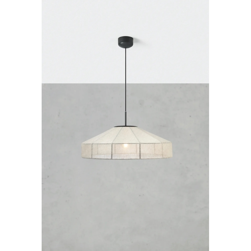 Markslöjd 108955 - Pendelleuchte mit Kabel ALIA 1xE27/60W/230V Leinen/Schwarz