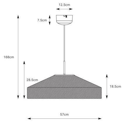 Markslöjd 108955 - Pendelleuchte mit Kabel ALIA 1xE27/60W/230V Leinen/Schwarz