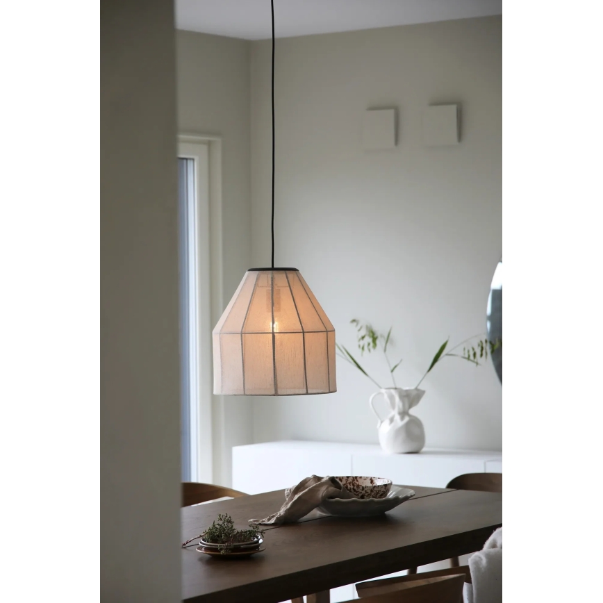 Markslöjd 108956 - Pendelleuchte an Kabel AIKO 1xE27/60W/230V Ø 37 cm creme/schwarz