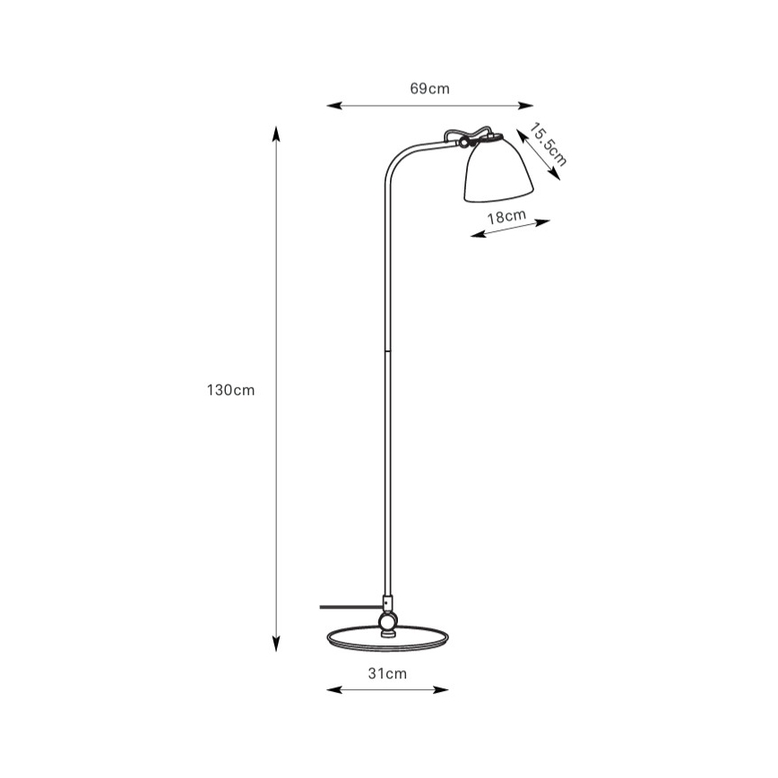 Markslöjd 108966 - Stehleuchte TILT 1xE27/60W/230V grau