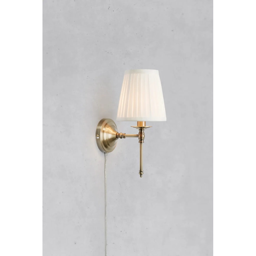 Markslöjd 108968 - Wandleuchte MANOR 1xE14/40W/230V Weiß/Messing