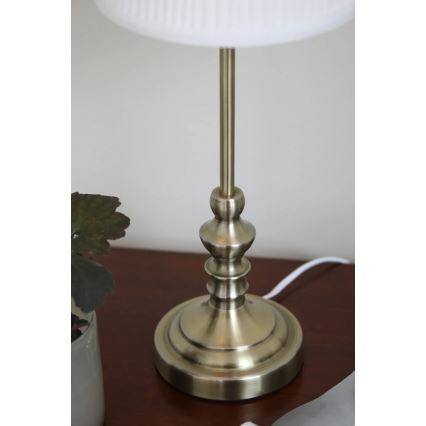 Markslöjd 108969 - Tischleuchte NOBLE 1xE14/40W/230V 56 cm weiß/messing
