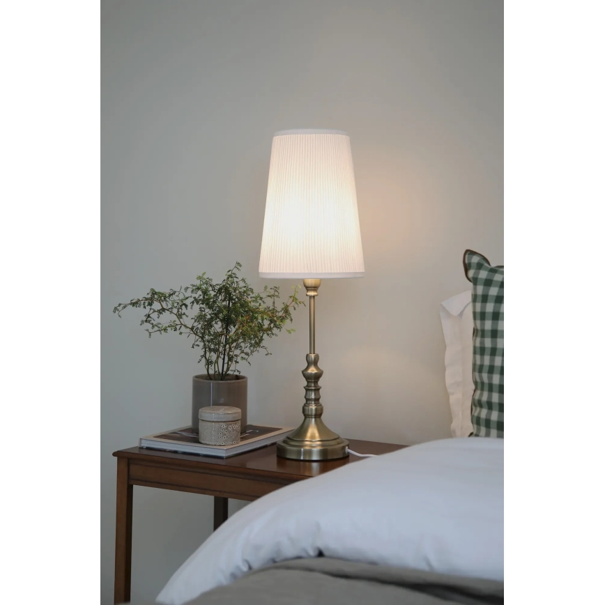 Markslöjd 108970 – Tischlampe NOBLE 1x E14/40W/230V, 66 cm, weiß/messing