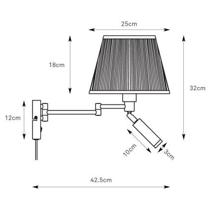 Markslöjd 109017 - LED-Wandleuchte PIVOT 1xE27/40W/230V + LED/4W cremefarben/Messing