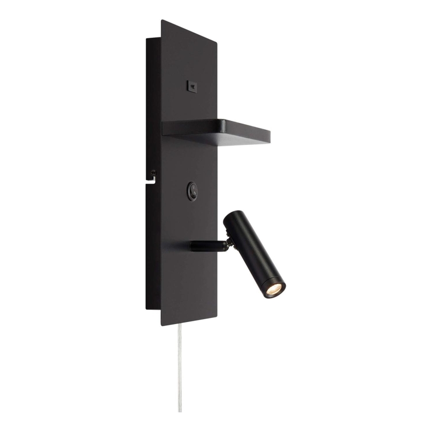 Markslöjd 109018 - LED-Wandspot mit Ablage und USB-Anschluss CARICA LED/4W/230V schwarz