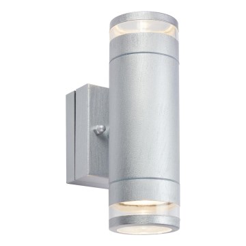 Markslöjd 109106 - LUNO dimmbare LED-Außenwandleuchte, 2xLED/4,9W/230V, IP65, silber
