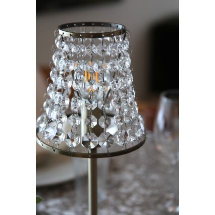 Markslöjd 109125 - LED-dimmbare, wiederaufladbare Touch-Tischlampe LIORA 1xE14/2W/2000 mAh Messing