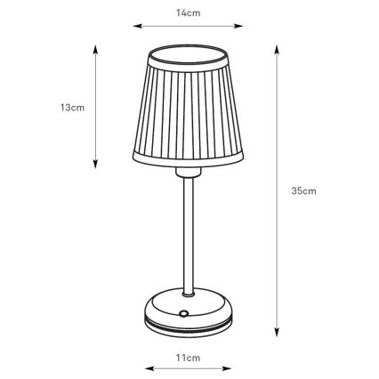 Markslöjd 109126 - LED, dimmbar, wiederaufladbar, Touch-Tischleuchte ANNO 1xE14/2W/2000 mAh weiß/messing