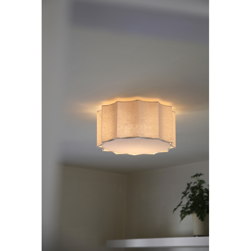 Markslöjd 109134 - Deckenleuchte OLEA 2xE27/11W/230V Ø 35 cm Leinen
