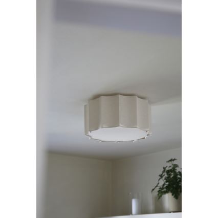 Markslöjd 109134 - Deckenleuchte OLEA 2xE27/11W/230V Ø 35 cm Leinen