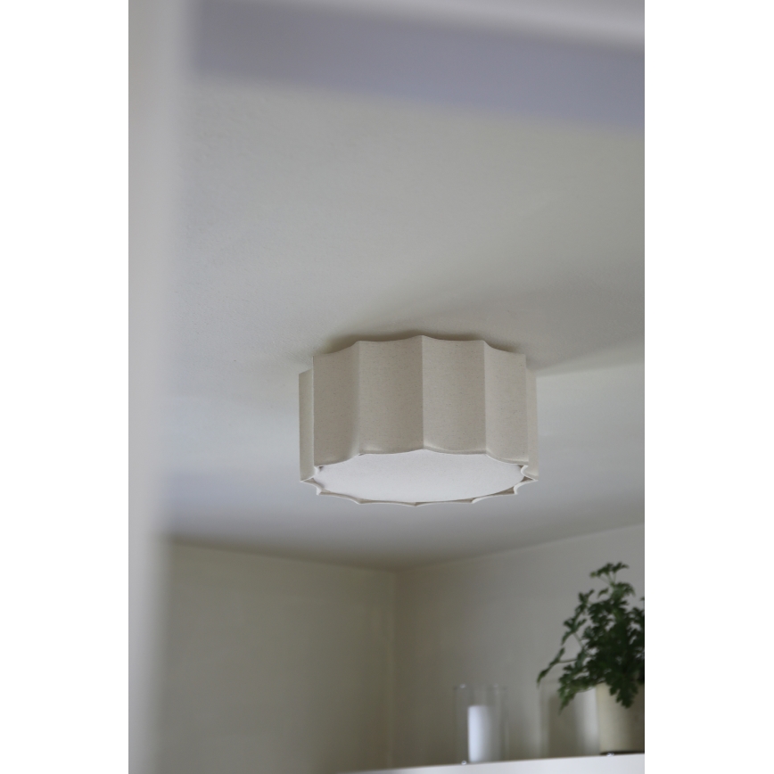 Markslöjd 109134 - Deckenleuchte OLEA 2xE27/11W/230V Ø 35 cm Leinen