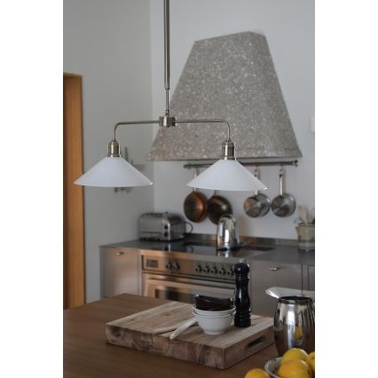 Markslöjd 109160 - Pendelleuchte VELA an Stange 2xE27/60W/230V weiß/messing