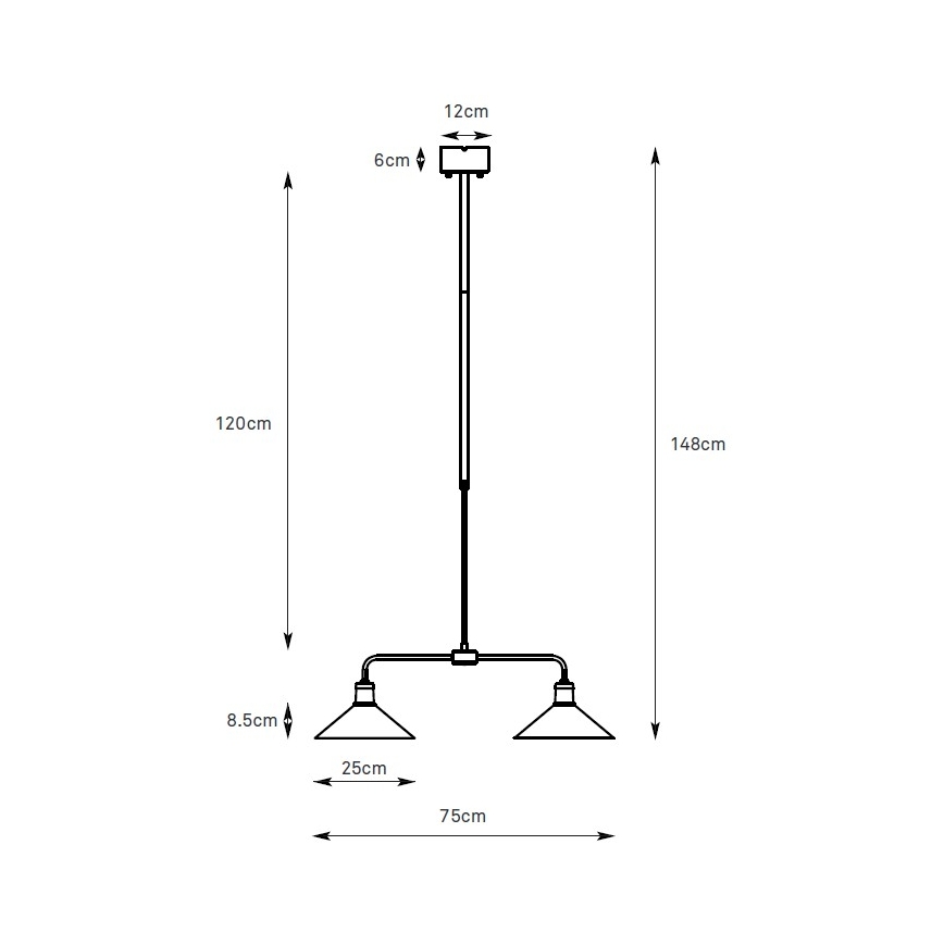 Markslöjd 109160 - Pendelleuchte VELA an Stange 2xE27/60W/230V weiß/messing