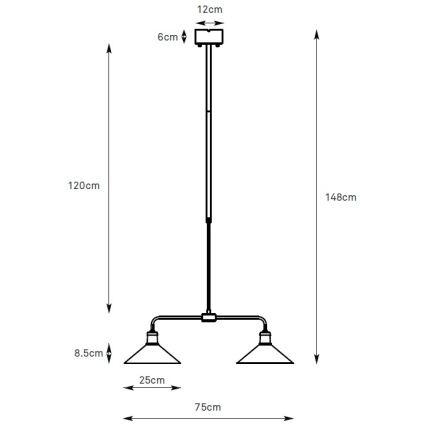 Markslöjd 109161 - Pendelleuchte an Stange VELA 2xE27/60W/230V grün/messing