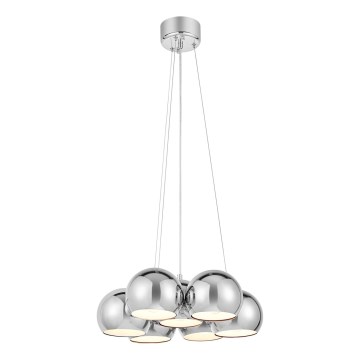 Markslöjd 109167 - Pendelleuchte mit Kabelaufhängung CUPOLO 7xE14/40W/230V Durchmesser 45 cm glänzender Chrom