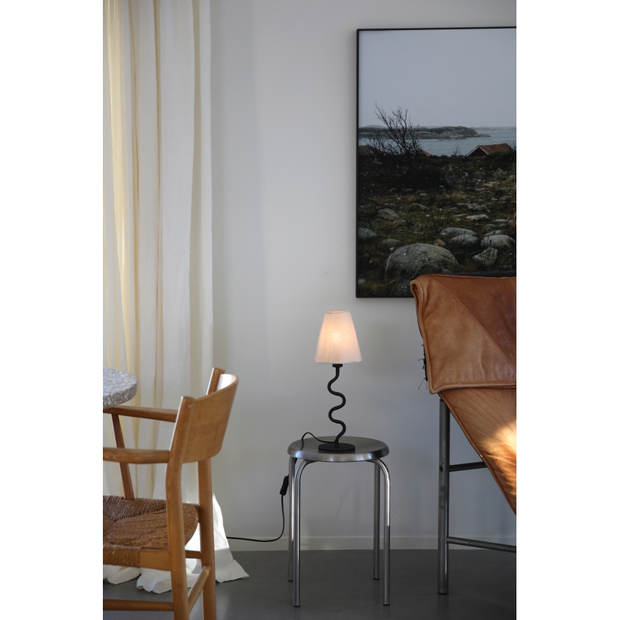 Markslöjd 109171 - Tischlampe VEYA 1xE14/40W/230V Leinen/Schwarz