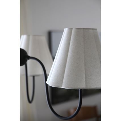 Markslöjd 109172 - Pendelleuchte VEYA an Kabel, 3×E14/40 W/230 V, Ø 90 cm, Leinen/Schwarz