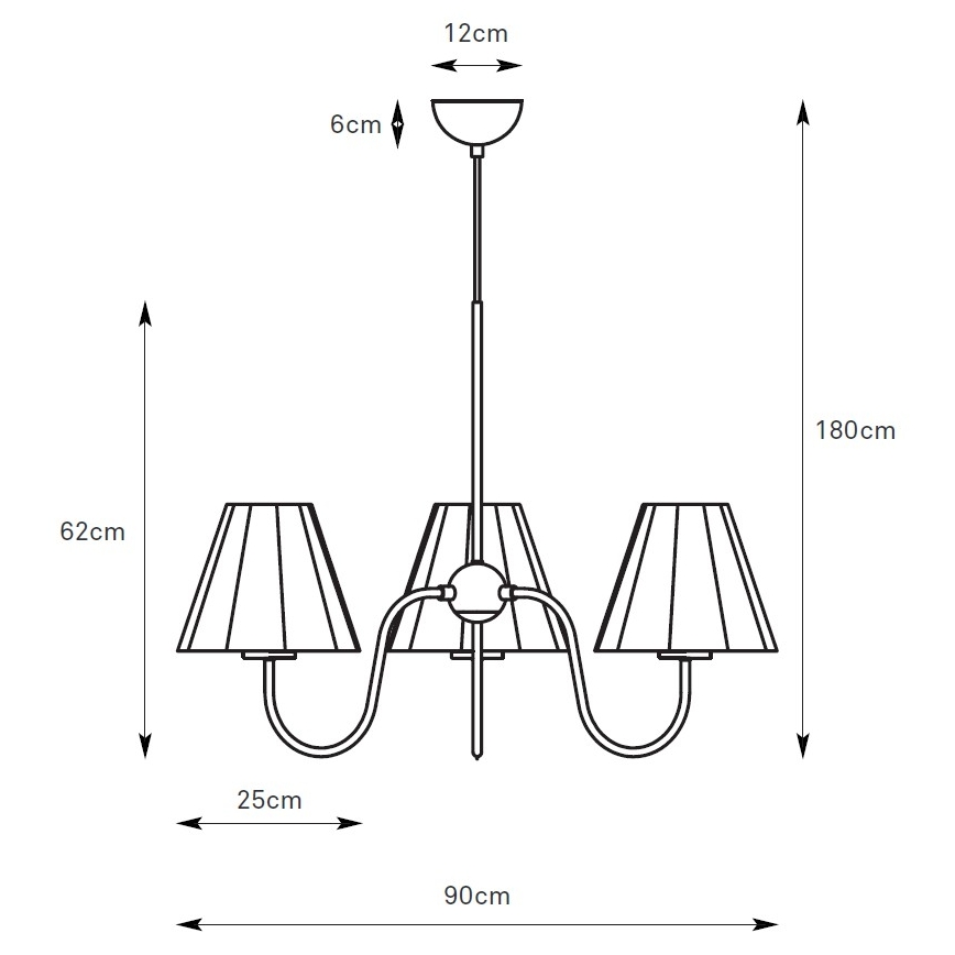 Markslöjd 109172 - Pendelleuchte VEYA an Kabel, 3×E14/40 W/230 V, Ø 90 cm, Leinen/Schwarz