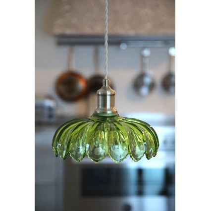 Markslöjd 109177 - Pendelleuchte mit Kabel KURAGE 1xE27/40W/230V Messing/rauchgrün