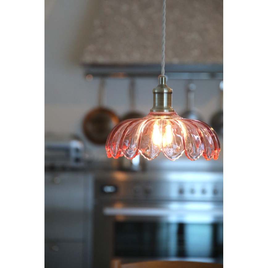 Markslöjd 109178 - Pendelleuchte KURAGE mit Kabel 1xE27/40W/230V Messing/rauchiges Rosa