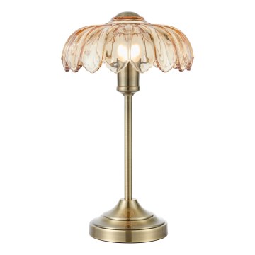 Markslöjd 109180 - Tischlampe KURAGE 1xE27/60W/230V Messing/rauchbeige