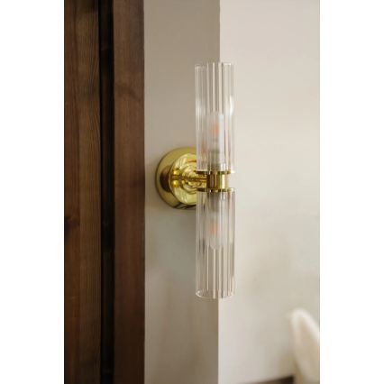 Markslöjd 109236 - Badezimmer-Wandleuchte RIMINI 2xG9/20W/230V IP44 Messing