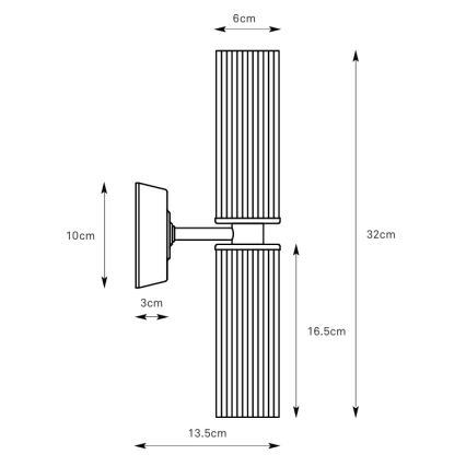 Markslöjd 109236 - Badezimmer-Wandleuchte RIMINI 2xG9/20W/230V IP44 Messing