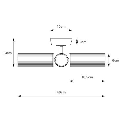 Markslöjd 109238 - Badezimmer-Aufbauleuchte RIMINI 3xG9/20W/230V IP44 Messing