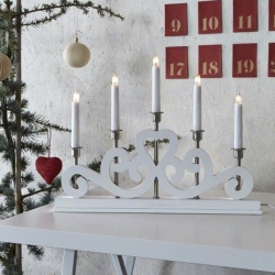 Markslöjd 700640 - Weihnachtsleuchter  SVANEHOLM 5xE10/3W/230V weiß