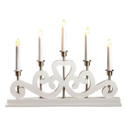 Markslöjd 700640 - Weihnachtsleuchter  SVANEHOLM 5xE10/3W/230V weiß