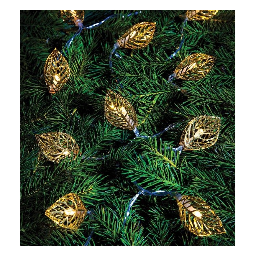 Markslöjd 703859 - LED-Dekorationskette LEAF LED/3xAA 1,85 m warmweiß