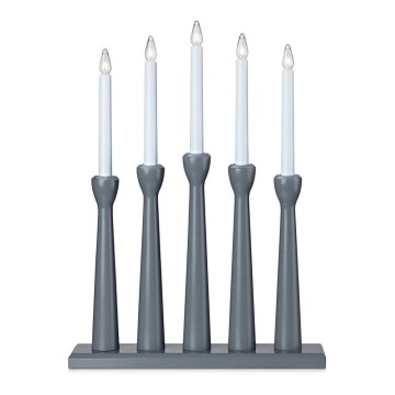Markslöjd 704197 - Weihnachtskerzenhalter MASESKÄR 5xE10/3W/230V grau