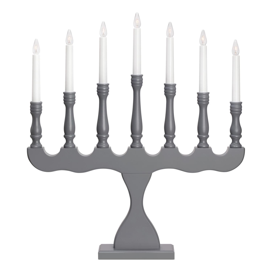 Markslöjd 705813 - Weihnachtsleuchter SVANEHOLM 7xE10/3W/230V Kiefer/Grau