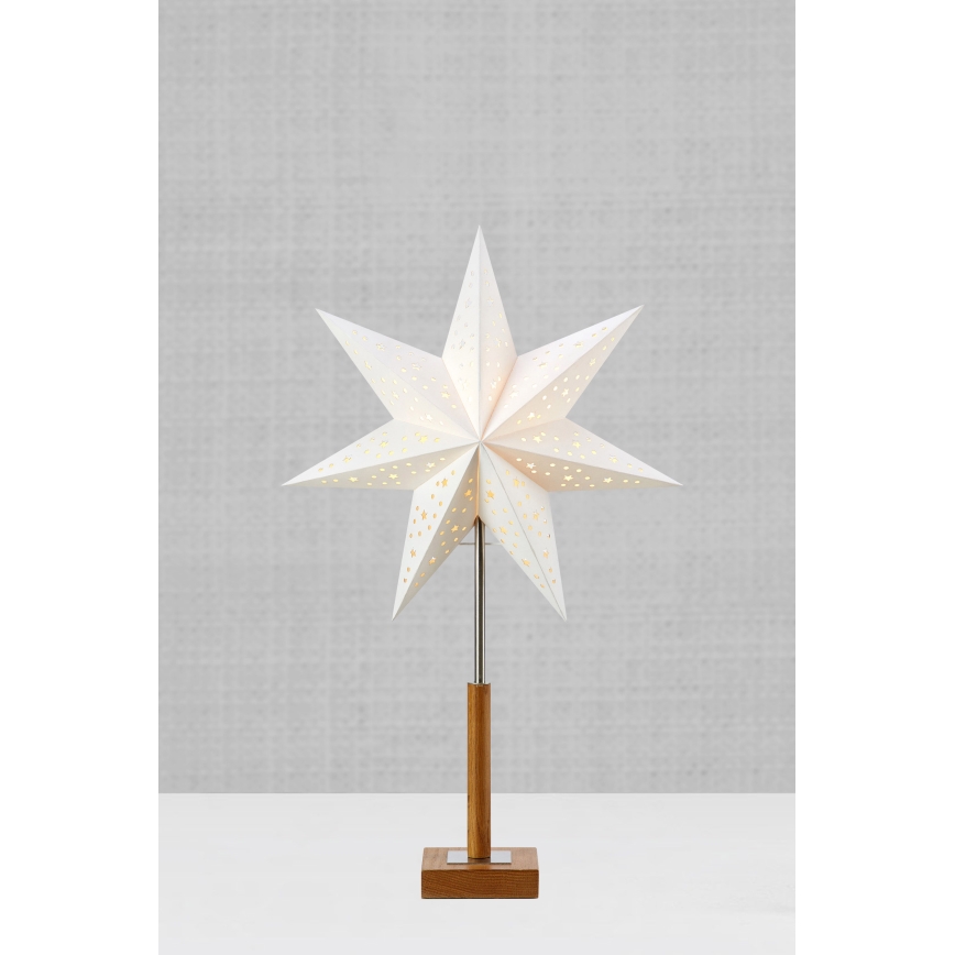 Markslöjd 706041 - Weihnachtsdekoration SOLVALLA 1xE14/25W/230V 35 cm weiß/Eiche