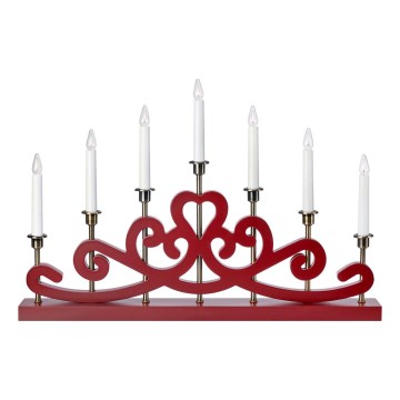 Markslöjd 706210 - Weihnachtsleuchter NIGHTFALL 7xE10/3W/230V rot/messing
