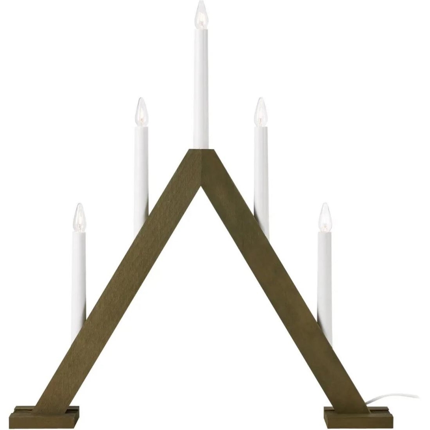 Markslöjd 706224 - Weihnachtsleuchter ARIELE 5xE10/3W/230V Kiefer/Braun